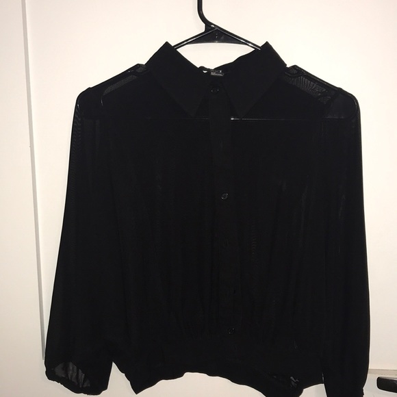 Forever 21 Tops - Black Mesh button up
